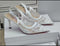 Flower Embroidered Close Toe Heel